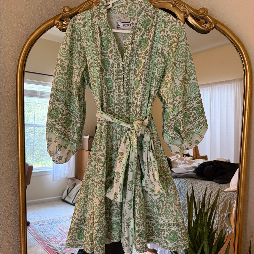 Sue Sartor Green Mini Dress